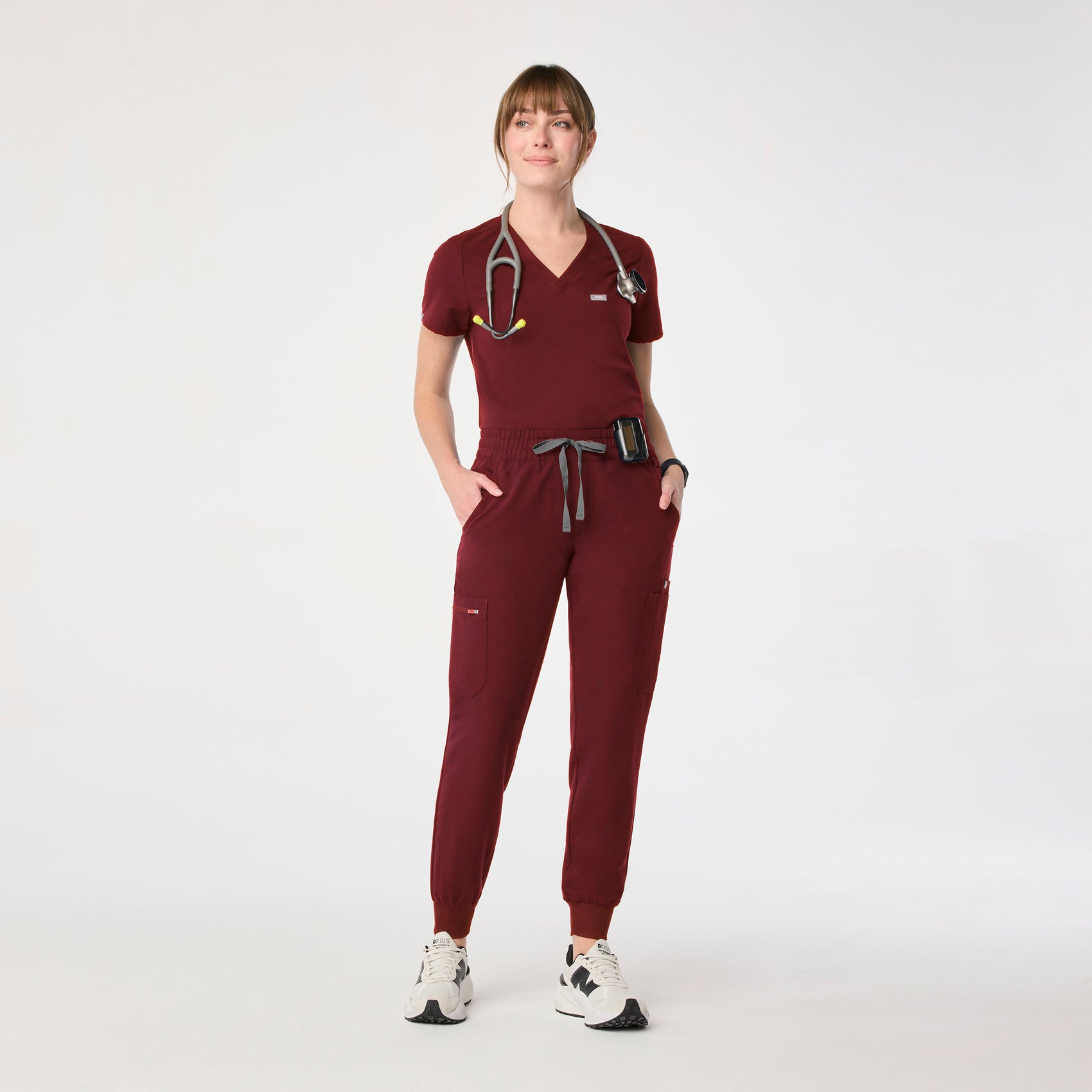 Uman Jogger Scrub Pant - Burgundy