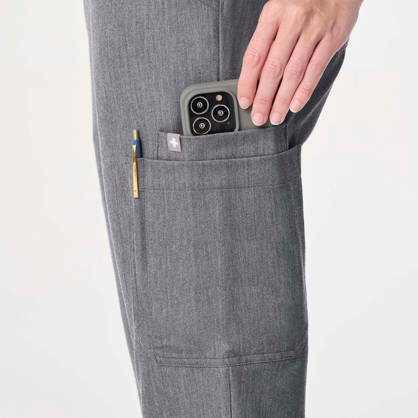 Dowa High-Rise Straight-Leg Scrub Pant - Graphite