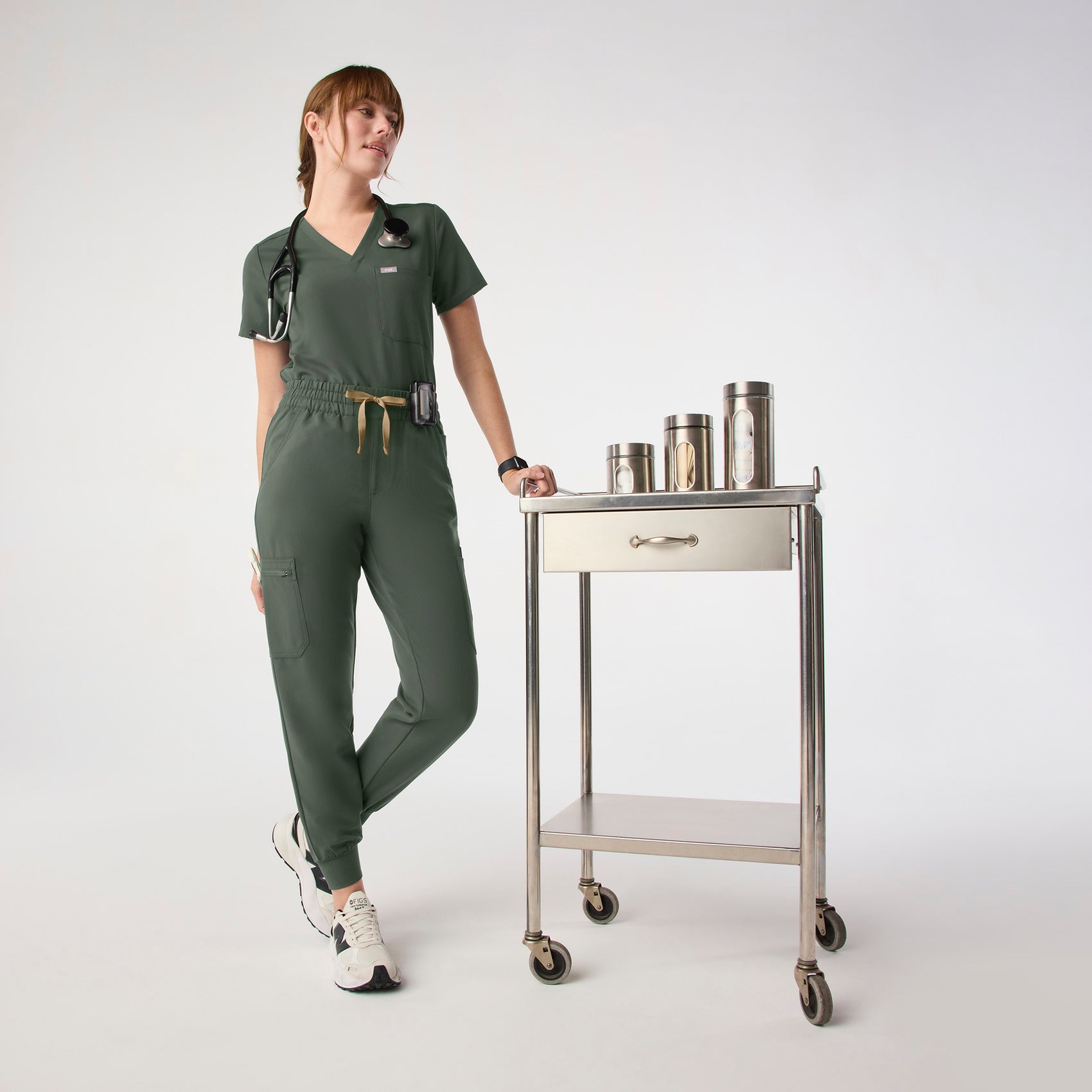 Uman High-Rise Jogger Scrub Pant - Moss