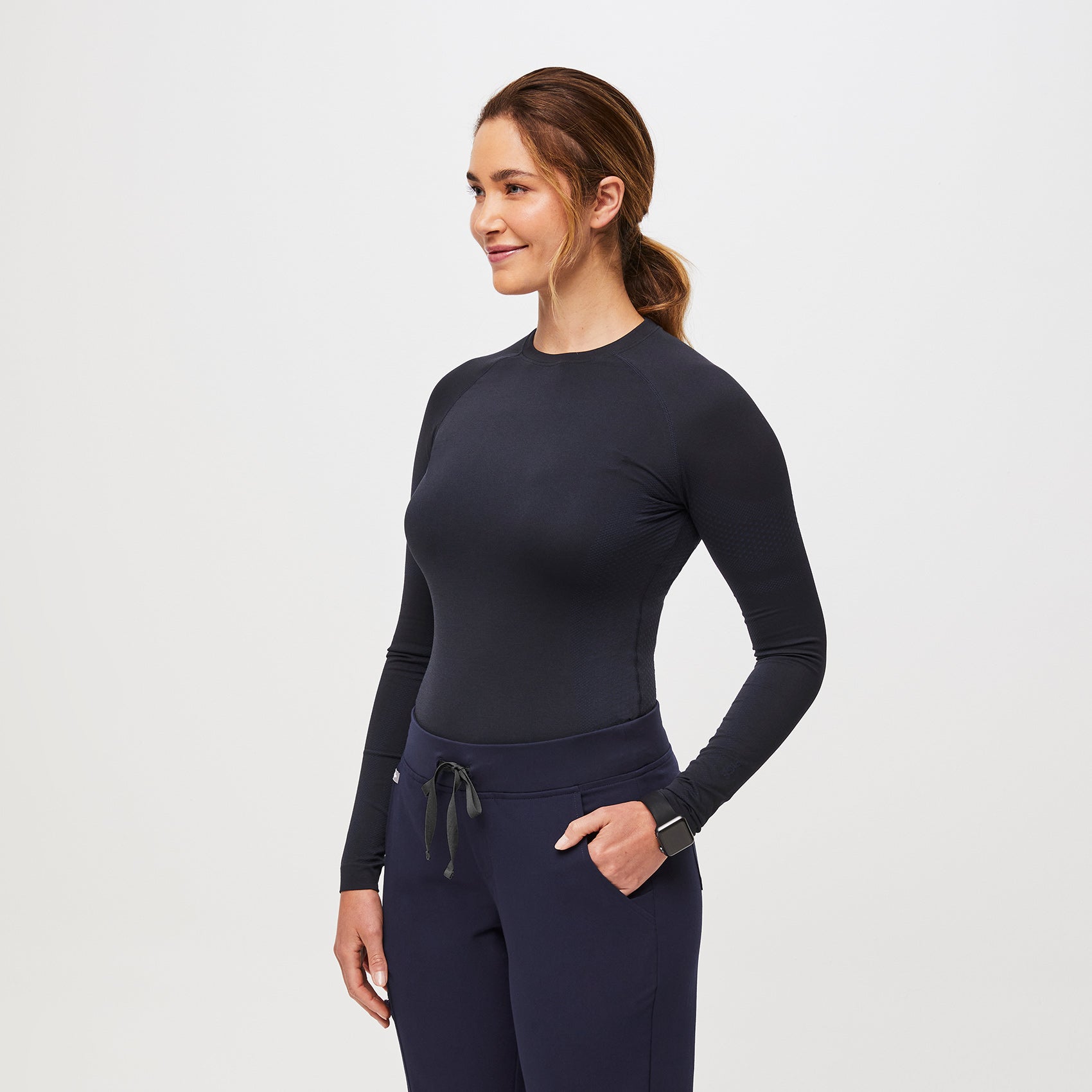 Salta Seamless Long-Sleeve Underscrub - Navy
